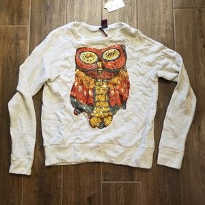 NWT▪Heart n Crush ▪Owl sequined sweatshirt